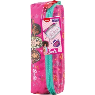 Image of Maped Teenage School Pencil Case Reversible Barbie Design 1 Compartment Durable and Spacious, Multicoloured, with Zip