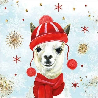 Image of Ambiente 3 Ply Paper Napkins Winter Llama