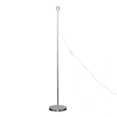 Image of Modern Standard Floor Lamp Base in a Brushed Chrome Metal Finish
