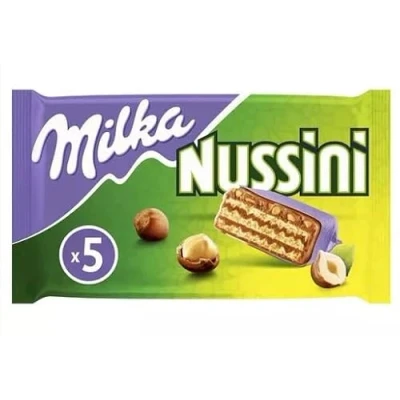 Image of Milka Nussini Crispy Chocolate Bar Wafer 157g Pack of 3