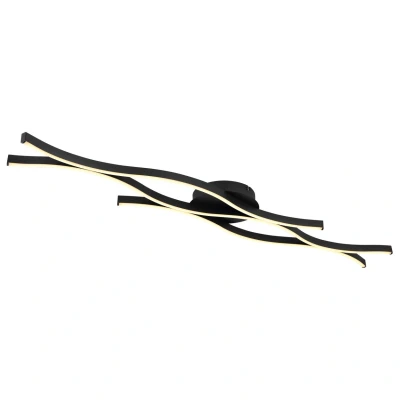 Image of Geronimo Integrated LED Semi Flush Ceiling Light Matt Black 3x 3000K