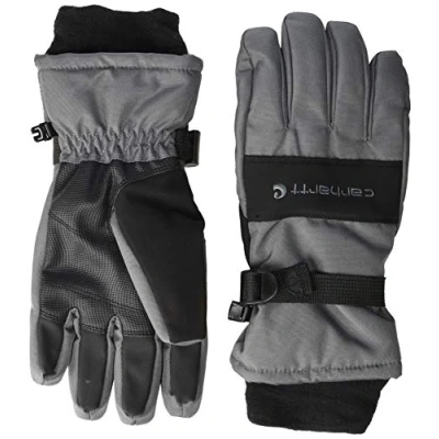 Image of Carhartt Men&#039;s W.P. Waterproof Insulated Glove Cold Weather, Dark Grey/Black, Medium