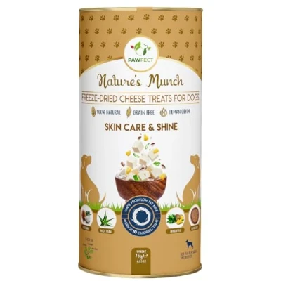 Image of Pawfect Nature&#039;s Munch skin Care Dog Treat for healthier &amp; shinier coat dogs Freeze Dried bite size All natural Grain Gluten free Low calorie Healthy Training Treats(75g/2.65oz)