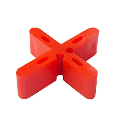 Image of Patio Paver Spacer 15mm Height Red Color Yard Floor Slab Leveling 5/8 inch Thickness Clips Masonry Outdoor Bricklaying with Breaking Point Become T
