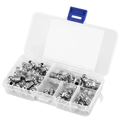 Image of 45Pcs Grease Nipple Fittings, Gun Mouth M6/M8/M10