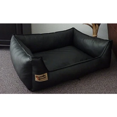 Image of 50 cm X 40 dog bed Similpelle artificial leather black
