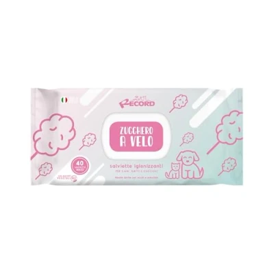 Image of Record Hygiene Wipes for Dogs and Cats, 40 Pack Pet Coat, Paws, Snout Eyes, Respect Skin PH Sugar