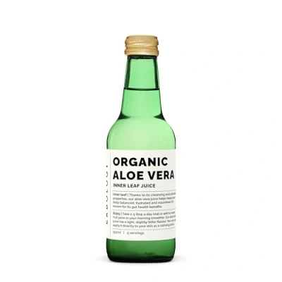 Image of 100% Organic Aloe Vera Juice 250ml Supports Immunity &amp; Gut Health Straight from Farm in Spain Undiluted No Added Sugar or Artificial Preservatives Non GMO Recyclable Glass Bottle