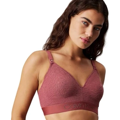Image of Calvin Klein Women Unlined Bralette (Maternity Fc) 000QF7343E Bralette, Pink (Apple Butter), M