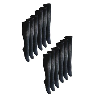 Image of Sock Snob 12 Pair Multipack Girls Knee High Bamboo Socks