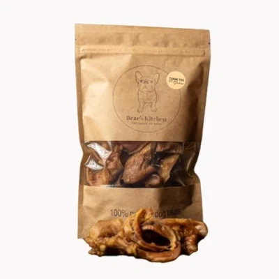Image of Bear’s Kitchen Premium Quality Pigs Ears Strips 1000g Natural dog treats Chews Tasty Raw Healthy Treat Whole Pork Ear Chew Grain free Snack