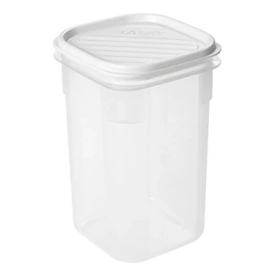 Image of TATAY Food Storage, Airtight, 1 L of Capacity, Flexible Pressure Lid, BPA free, Suitable Microwave and Dishwasher, White. Measures: 10 x 16,5 cm