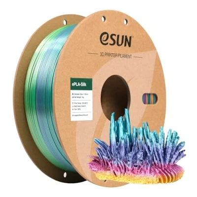 Image of eSUN Silk Rainbow PLA Filament 1.75mm, Silky Multicolored 3D Printer PLA, Gradient Changing 1KG Spool (2.2 LBS) for Printers, Coral
