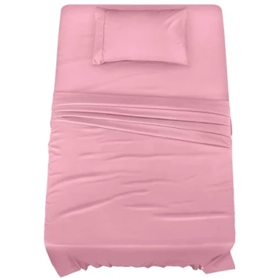 Image of Utopia Bedding Twin Bed Sheets Set 3 Piece Brushed Microfiber Shrinkage and Fade Resistant Easy Care (Twin, Pink)