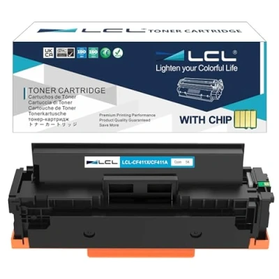 Image of LCL Compatible Toner Cartridge 410A 410X CF411A CF411X 5000 pages (1 Cyan) Replacement for HP Color LaserJet Pro MFP M477fnw M477fdn M477fdnw M452dn M452dw M452nw M377dw
