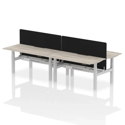 Image of Air B2B 1600x800 Adjustable 4P Bench Desk Scallop Gr Oak/Silver/Screen