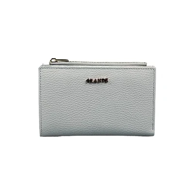 Image of grande 2804 Genuine Leather Medium Bifold Wallet for Women Minimalist Ladies Zippered Mini Purse Small Card Holder (Gray)