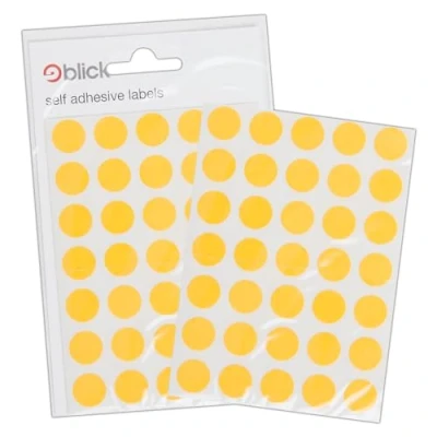 Image of Blick Labels, Fluorescent Orange, Self Adhesive Stickers, Coloured Dot, Circles, 13mm, 140 for Home, Office, Family, School, Holiday Calendar Organising, Planner, Rewards Chart, Colour Coding