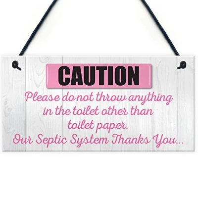 Image of RED OCEAN Only Toilet Paper Hanging Septic Tank Plaque Bathroom Thank You Door Sign