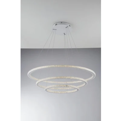Image of Bryant Integrated LED 3 Tier Circular Crystal Pendant Light, 4000K
