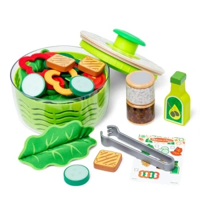 Image of Melissa &amp; Doug Salad Spinner Play Set, Pretend Food for Boys and Girls Ages 3+