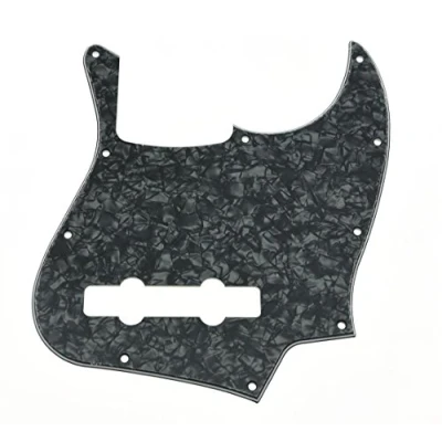 Image of KAISH 5 String J Bass Style Pick Guard Scratch Plate Pickguard for USA/Mexican Black Pearl