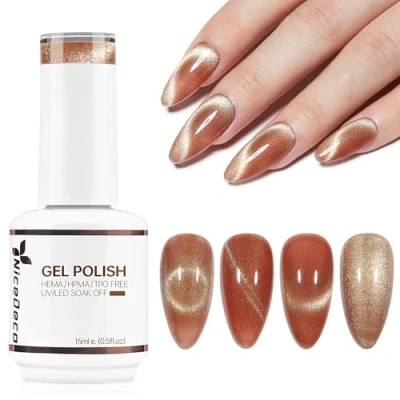 Image of Nicedeco Cat Eye Gel Nail Polish, 15ML UV/LED Soak Off Hema free, Cruelty Vegan, Art Manicure Pedicure, Salon &amp; Home Use Long Lasting Easy to Apply 295