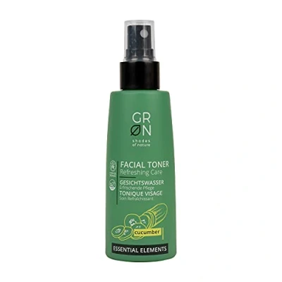 Image of GRN [GREEN] organic cosmetics facial toner refreshing care cucumber for normal and combination skin toning clears dirt vegan 75 ml