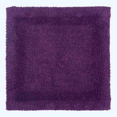 Image of HOMESCAPES Shower Mat, Luxury 1600gsm Bath Mat Extra Soft 100% Cotton, Reversible Bathroom Mats Non Slip, Washable, Super Absorbent, Quick Dry, Purple Rug, 50x50 cm Square, Small