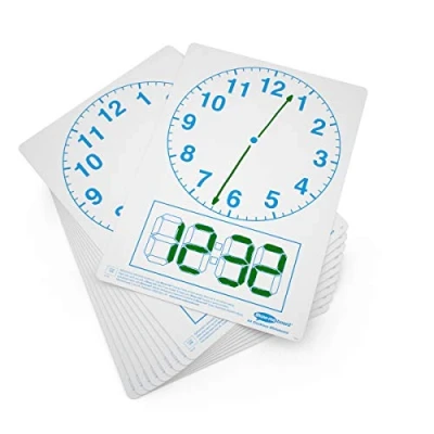 Image of Show Me A4 Clock Face Drywipe Board 11 Piece Kit