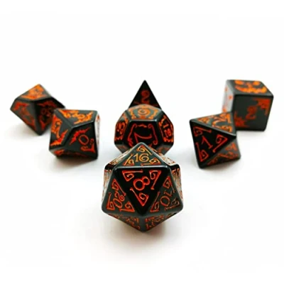 Image of Bescon Halloween Polyhedral Dice 7pcs Set, RPG Set d4 d6 d8 d10 d12 d20 d% of 7 DnD