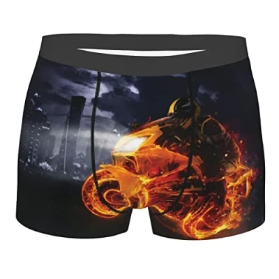Image of 408 Motorbike Flame Men&#039;S Boxer Briefs Shorts Antibacterial,Fitted Classic L