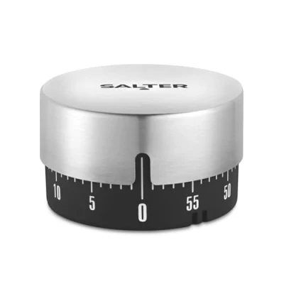 Image of Salter Mechanical 60 Minute, Batteries Needed, Countdown Markers, Stainless Steel, Egg, Kitchen Timer, Perfect for Baking/Cooking, Modern Design, SA00627FEU7, One Size