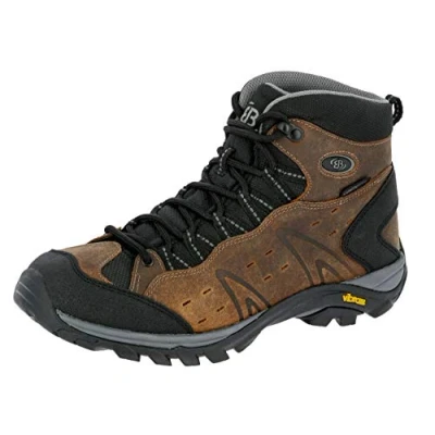 Image of Brütting Men’s Mount Bona High Classic Rise Hiking Shoes, Brown, 9 UK
