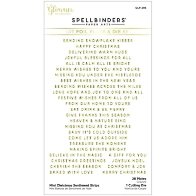 Image of Spellbinders Mini Christmas Sentiment Strips, Metal