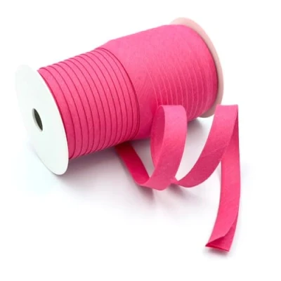 Image of Craft Cult 12mm Plain Double Fold Bias Binding Tape 25 Metre Roll (114 Cerise Pink)