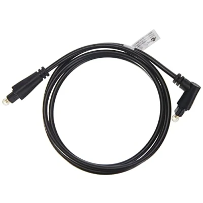 Image of Goobay 41594 Toslink Cable 90 (360 Rotatable Connector), 1 Metre, Fibre Optic Angled on One Side Digital Audio with Best Quality