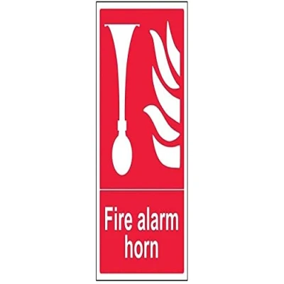 Image of V Safety Fire Alarm Horn Sign 200mm x 300mm Self Adhesive Vinyl
