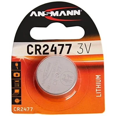 Image of ANSMANN CR2477 Coin Battery [Pack of 1] Lithium 3V Button Cell Ideal For Car Starters, Garage Door Openers, Computer Memory Back, Watches, Pagers and, Calculators 1516 0010