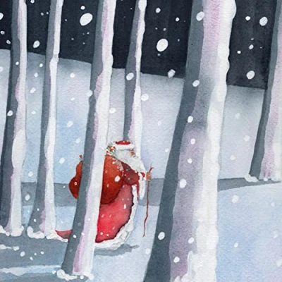 Image of Museums &amp; Galleries Pack of 8 Charity Christmas Cards (MG MAEX881) Artistic from Santa in The Forest by Ray Shuel 1 Design