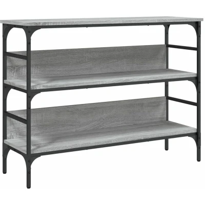 Image of vidaXL Engineered Wood Console Table in Grey Sonoma Industrial Style Metal Frame Hallway Entryway Living Room Furniture