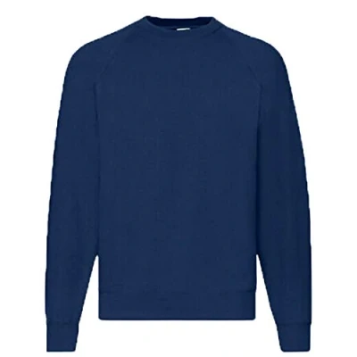 Image of Fruit of the Loom Basic Raglan Sweatshirt Blue XX Large