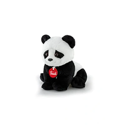 Image of Trudi Puppy Panda Plush Toy Soft Stuffed Animal, Fire Retardant Polyester, Washable, for Christmas and Birthdays, Made in Italy Tradition, 16x18x16 cm