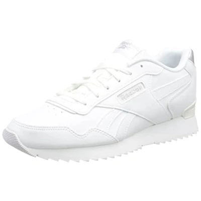 Image of Reebok Womens Glide Ripple Clip Sneaker, Ftwwht Silvmt Ftwwht, 7.5 UK