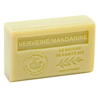 Image of Maison du Savon de Marseille French Soap made with Organic Shea Butter Verbena Mandarin Fragrance 125 Gram Bar