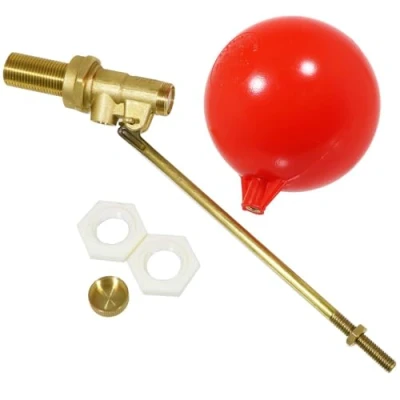 Image of SPARES2GO 1/2&quot; Part 1 Valve High Pressure Side Entry Toilet Cistern Ballcock 4 Ball Float Kit