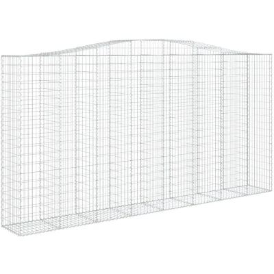 Image of vidaXL Arched Gabion Baskets 2 pcs 400x50x200/220 cm Galvanised Iron