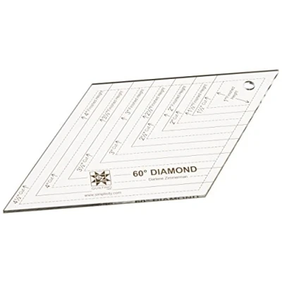 Image of Simplicity 882670182A EZ Quilting 60 Degree Diamond Shape Acrylic Template White