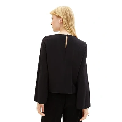 Image of TOM TAILOR Denim Women&#039;s Lace Up Blouse, 14482 Deep Black, L