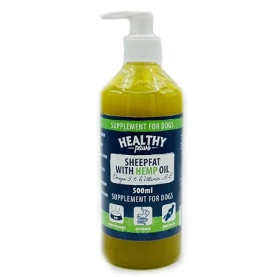 Image of WUNDAPETS HEALTHY PAWS SHEEPFAT WITH HEMP OIL DOG SUPPLEMENT JOINT &amp; GUT HEALTH 500ML